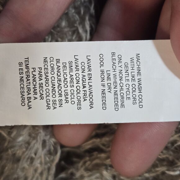 Kensie Beige Long Open Front Cardigan Eyelash Soft Fuzzy Sweater Size L Womens - Picture 5 of 11